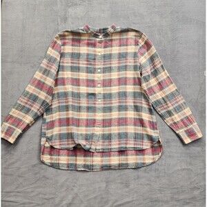 Chaps Women Plaid Button Shirt Cotton Long Sleeve Casual Approx M/L